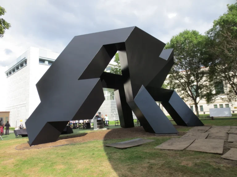 Trapezoidal sculpture in park