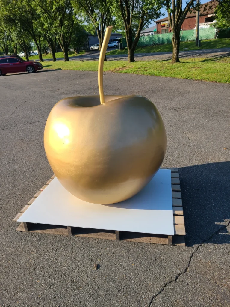 Golden apple sculpture